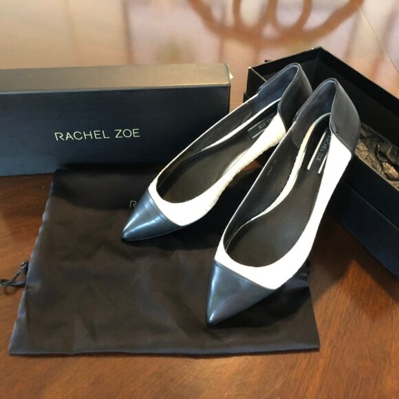 NIB Rachel Zoe Anders Real Snake Winter White Flats Size 7M V2353 NEW IN BOX - Picture 1 of 6